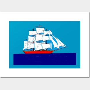 A Clipper Ship on the Ocean Posters and Art